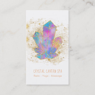 *~* Rainbow Crystals Cosmic Gold Glitter Stars Business Card
