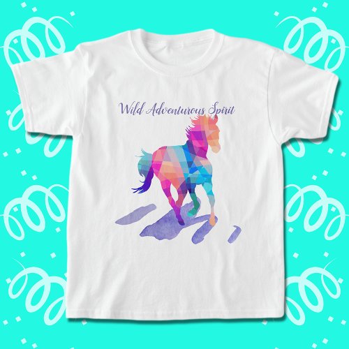 Rainbow Cubism Running Wild Horse Tri_Blend Shirt