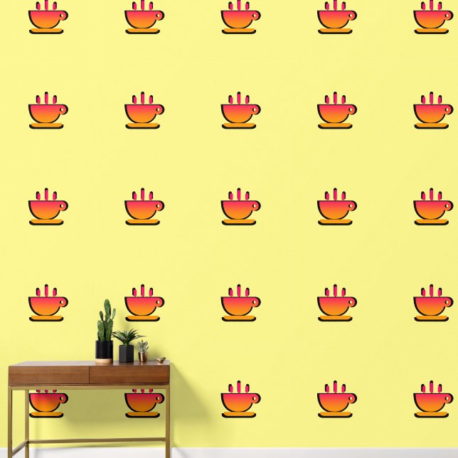 Rainbow Cup Of Java Yellow Kitchen  Wallpaper (Hallway)