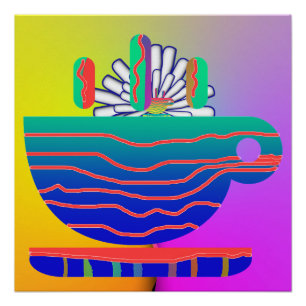 Rainbow Cup Saucer  Poster