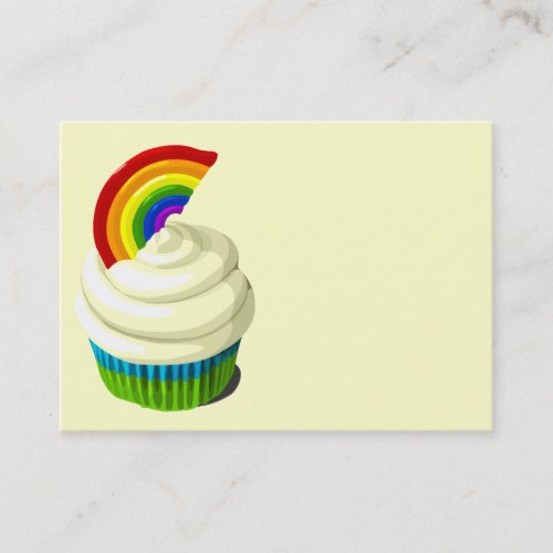 Rainbow cupcake business card template