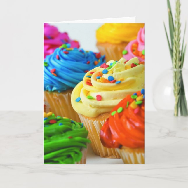 Rainbow cupcake card (Front)