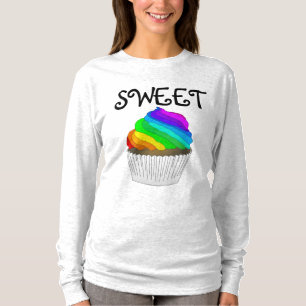 RAINBOW CUPCAKE, LADIES T-Shirts