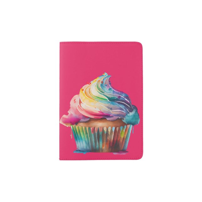 Rainbow Cupcake Passport Holder (Front)