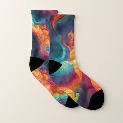 Rainbow Curls   Socks