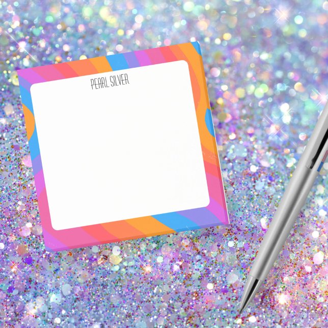 Rainbow Curves CUSTOM Chic Monogram Personalized Post-it Notes (Rainbow Curves CUSTOM Chic Monogram Personalized Post-it Notes
)