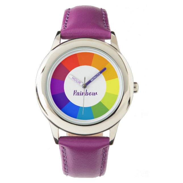 Rainbow Custom Name Purple Watch (Front)