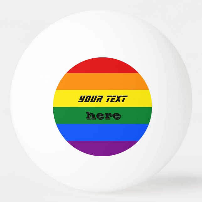 RAINBOW custom text ping pong ball  (Front)