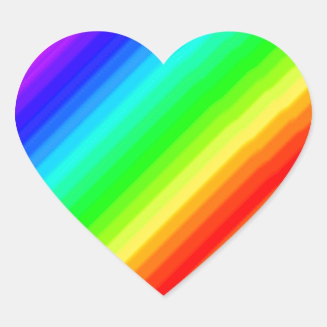 Rainbow Customizable Heart Sticker (Front)