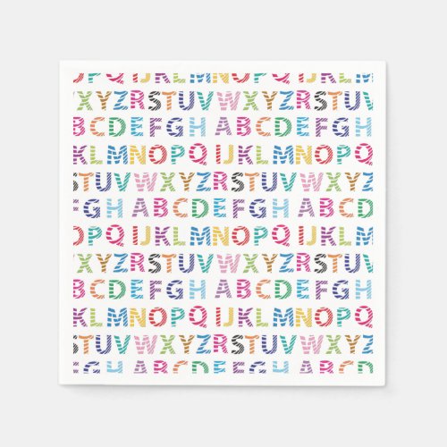 Rainbow Cute Alphabet Napkins