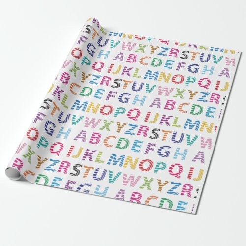 Rainbow Cute Alphabet Wrapping Paper