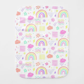 Rainbow cute baby burp cloth