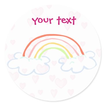 rainbow cute classic round sticker