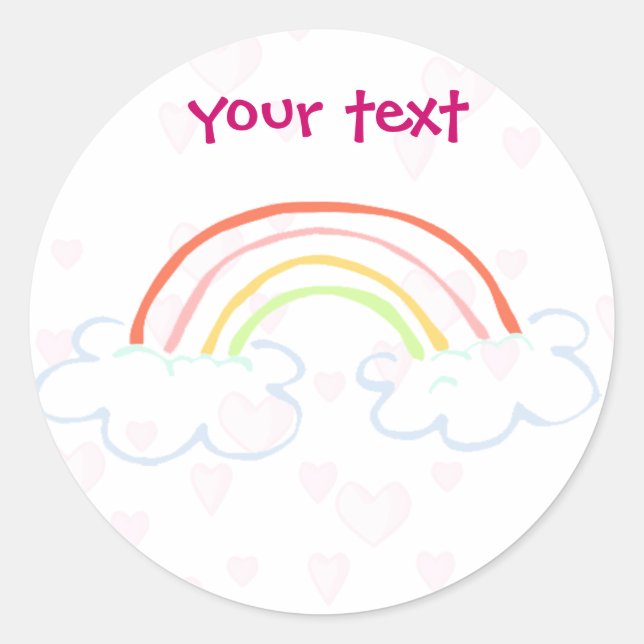rainbow cute classic round sticker (Front)