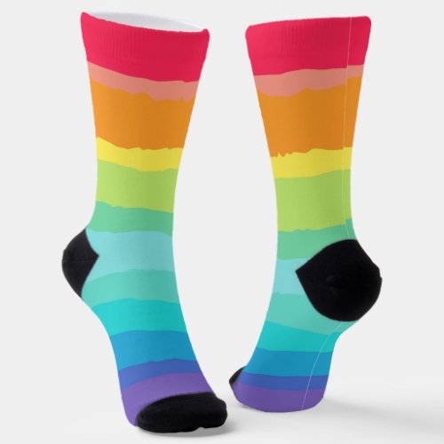 Rainbow Cute Colorful Gay Pride Artistic LGBTQ Socks