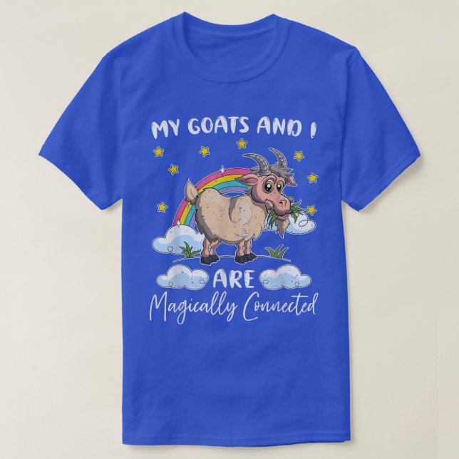 Rainbow Cute Goat Lover Farmer Farm Animal Goat  T-Shirt (Design Front)