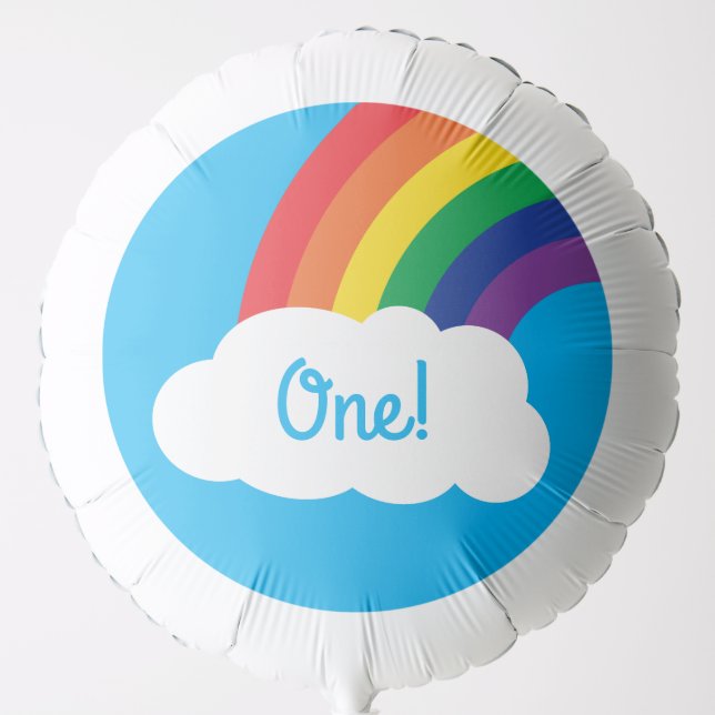 Rainbow Cute Kid's Birthday Party Balloon (Front)