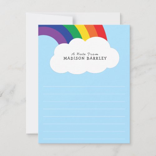 Rainbow Cute Kids Flat Stationary Cards