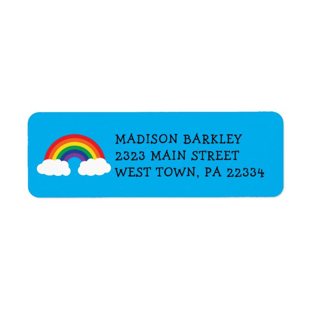 Rainbow Cute Kids Return Address Label (Front)