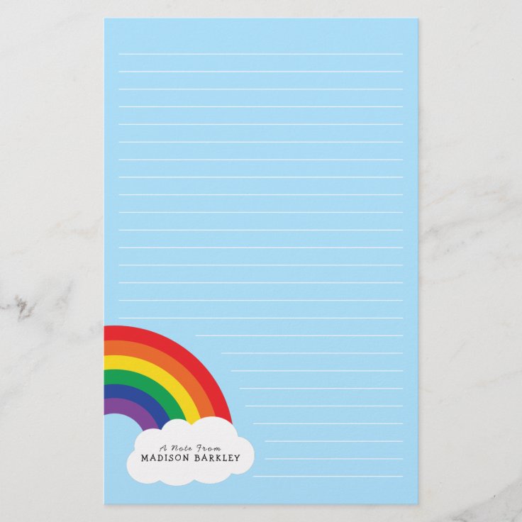 Rainbow Cute Kids Stationery | Zazzle