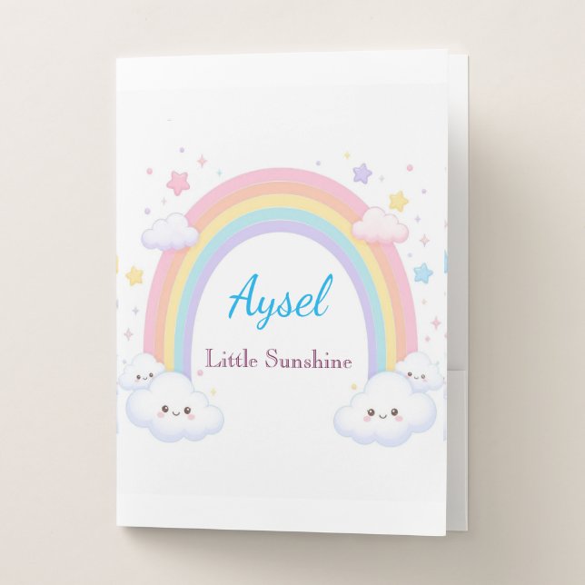 Rainbow Cute Kids Sticker 🌈 Pocket Folder (Front)