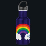 Rainbow Cute Kids Water Bottle with Name<br><div class="desc">Cute colorful rainbow water bottle in with your child's name!  Makes a great water bottle for back to school,  travel,  and colorful rainbow lovers!</div>