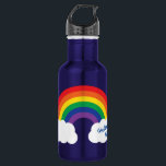 Rainbow Cute Kids Water Bottle with Name<br><div class="desc">Cute colorful rainbow water bottle in with your child's name!  Makes a great water bottle for back to school,  travel,  and colorful rainbow lovers!</div>