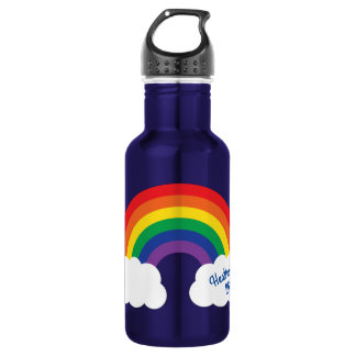 Rainbow Cute Kids Water Bottle with Name