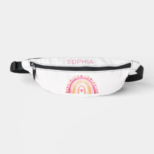 Rainbow, cute pink customized fanny pack