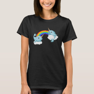 Rainbow Cute Whale  Sea Creature Ocean Mammal Narw T-Shirt