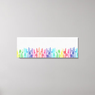 Rainbow Cutlery Modern Transparent Minimalist  Canvas Print