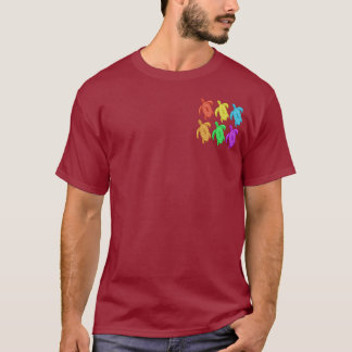 Rainbow Cutout Turtles 2-Sided Dark Shirts