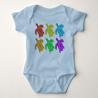 Rainbow Cutout Turtles 2-Sided Infant Creeper