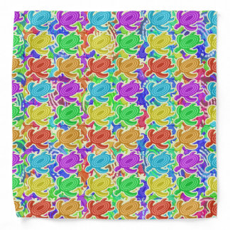Rainbow Cutout Turtles Pattern Bandana