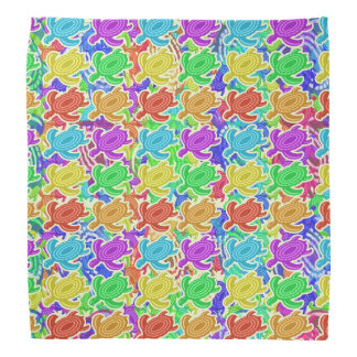 Rainbow Cutout Turtles Pattern Bandana