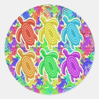 Rainbow Cutout Turtles Stickers
