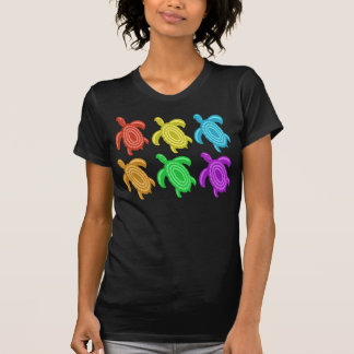Rainbow Cutout Turtles Women's Dark Shirts