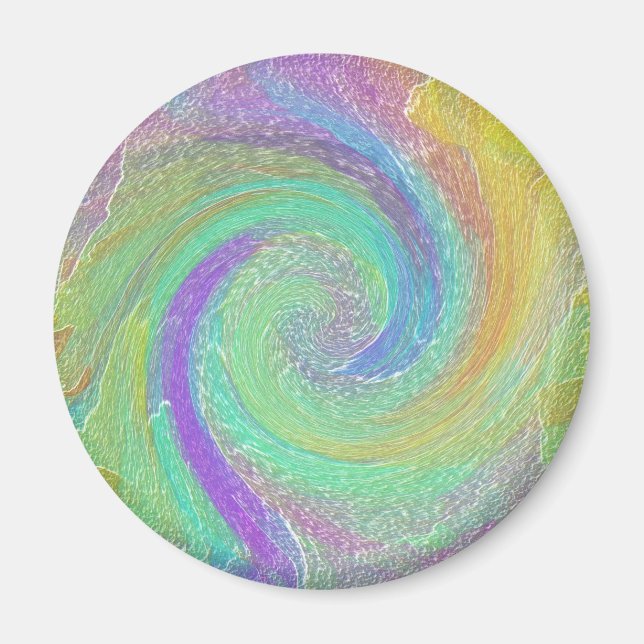 Rainbow Cyclone Abstract Art Magnet (Front)