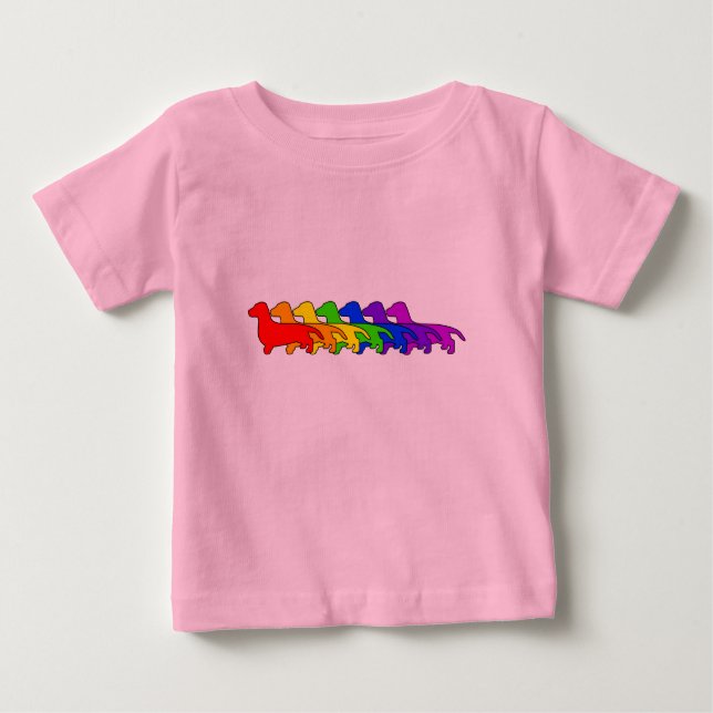 Rainbow Dachshund Baby T-Shirt (Front)
