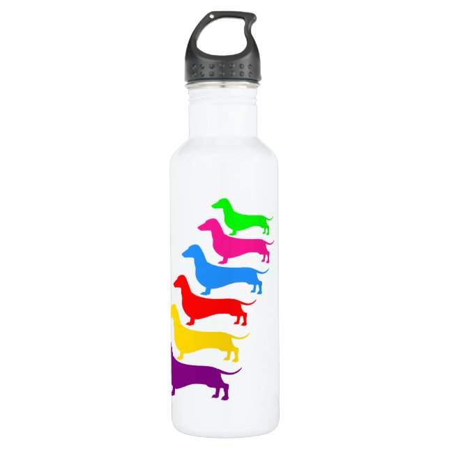 Rainbow Dachshund Water Bottle (Front)