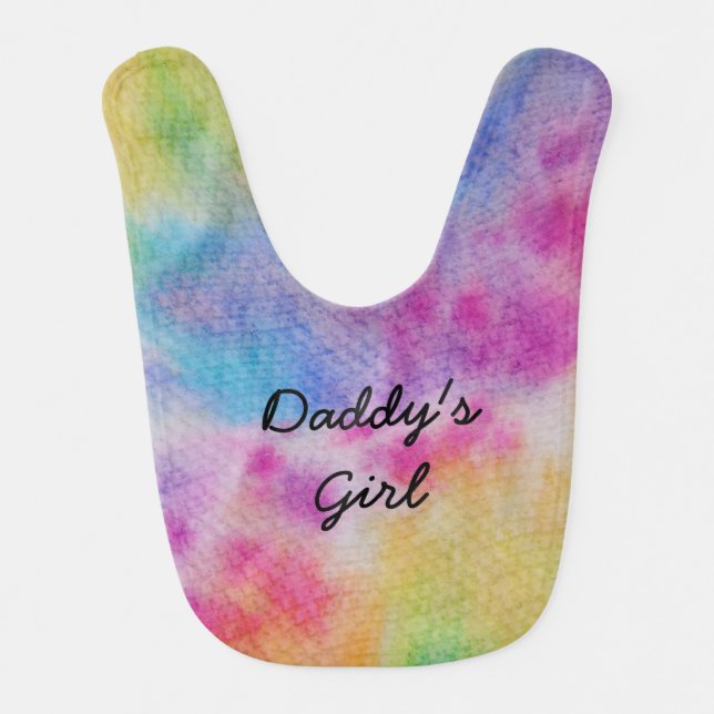 Rainbow Daddy's Girl Baby Bib (Front)