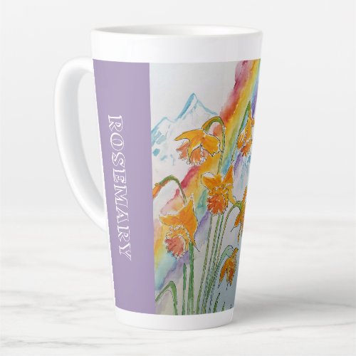 Rainbow Daffodil Spring Watercolor floral Mug