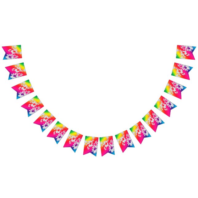 Rainbow daisies bunting flags (All)