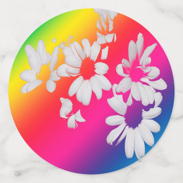 Rainbow daisies confetti (Large Back)