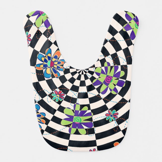 Rainbow Daisies Kaleidoscope Bib (Front)