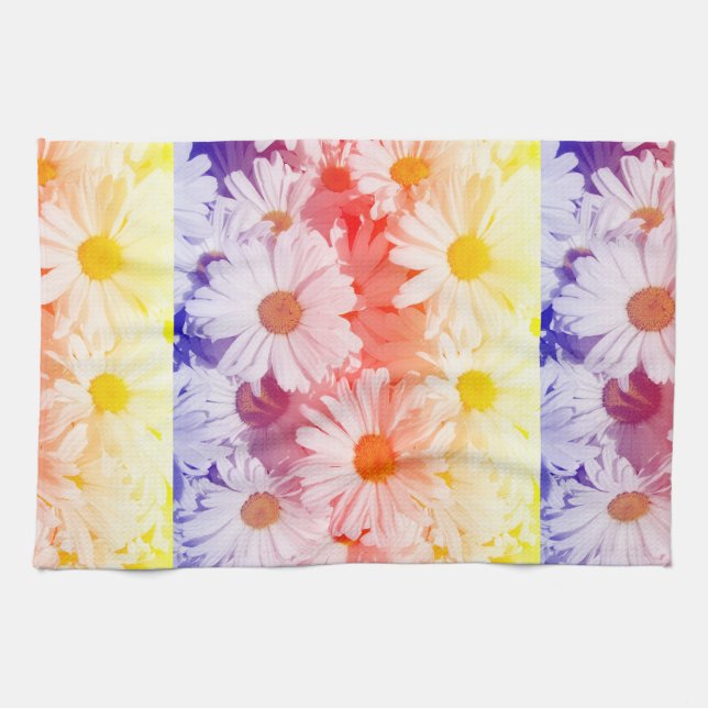 Rainbow Daisies Kitchen Towel (Horizontal)