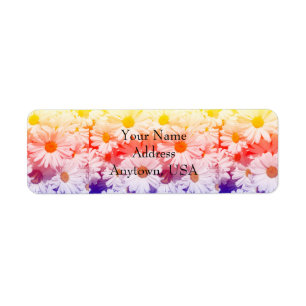 Rainbow Daisies Label