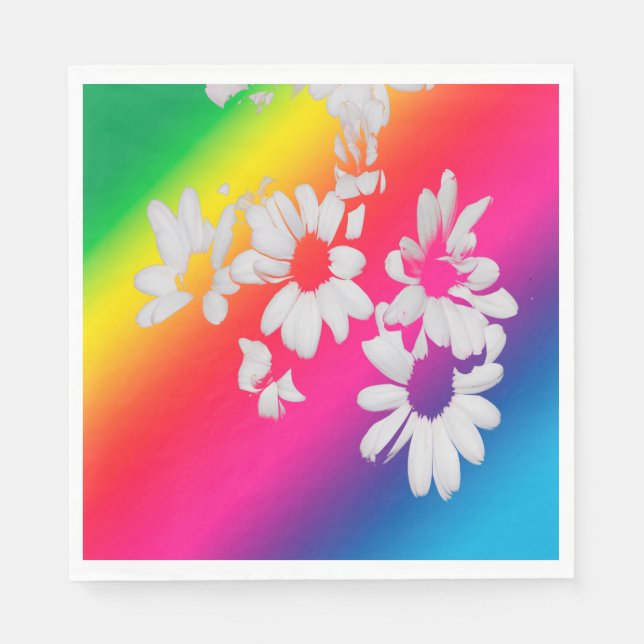 Rainbow daisies napkins (Front)