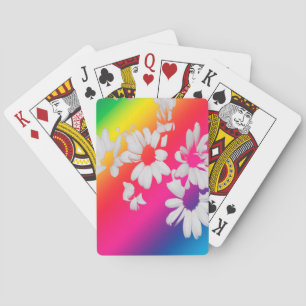 Rainbow daisies poker cards