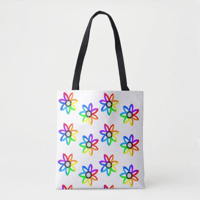 Rainbow Daisies Tote Bag (Front)